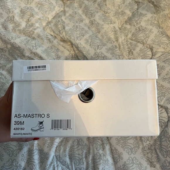 Ash Mastro Leather Pull-On Combat Boots. Size 39. Color: white, never worn! - Picture 2 of 3